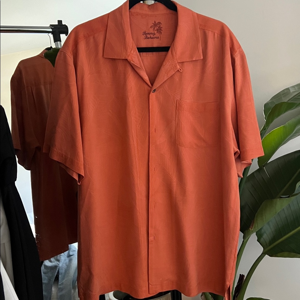 Tommy Bahama Terracotta Short Sleeve Silk Shirt